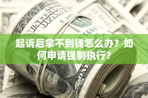 武汉起诉后拿不到钱怎么办？如何申请强制执行？