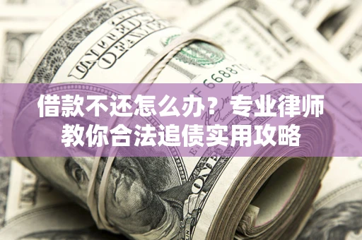 武汉借款不还怎么办？专业律师教你合法追债实用攻略